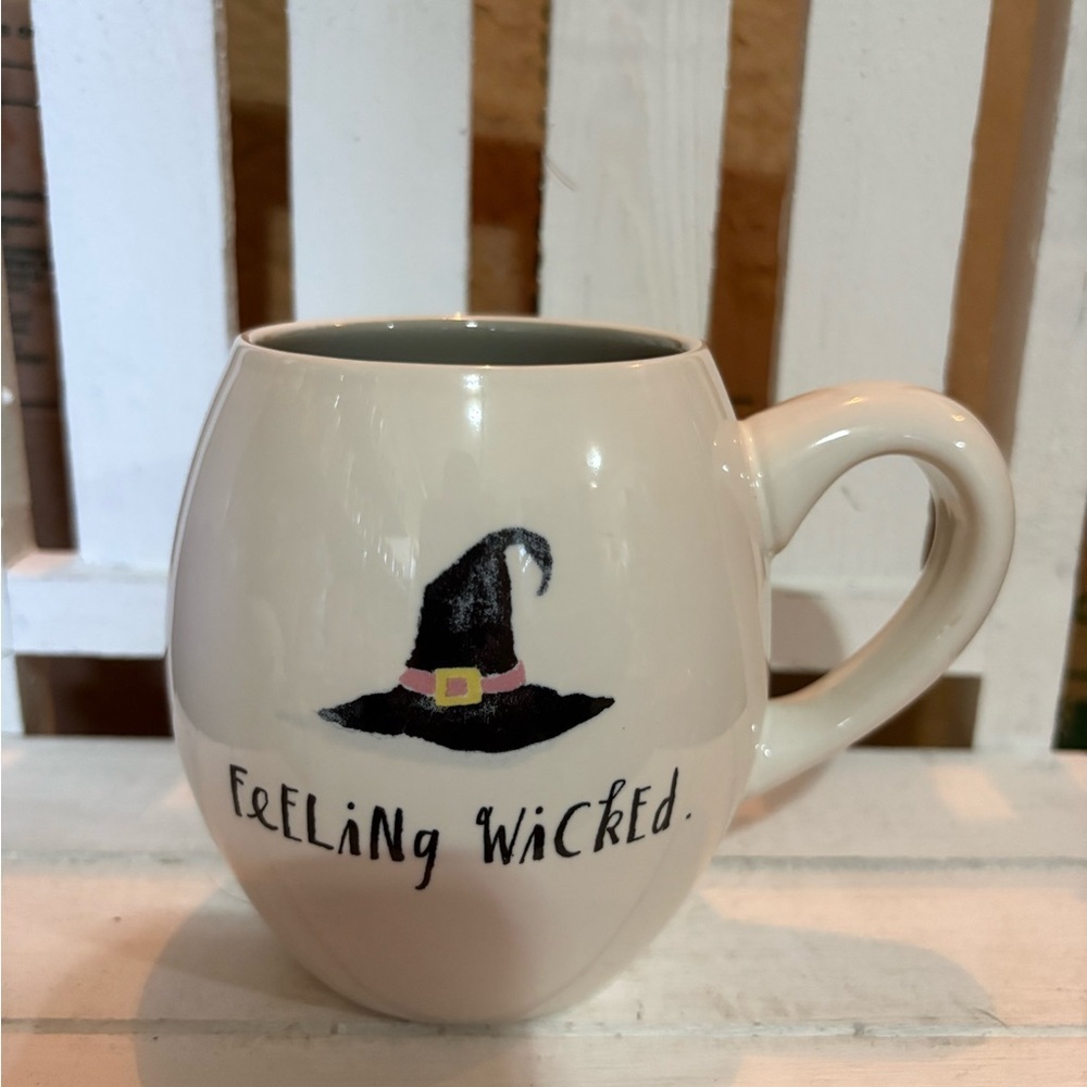 Rae Dunn Cream 'Feeling Wicked' Mug with Black Hat